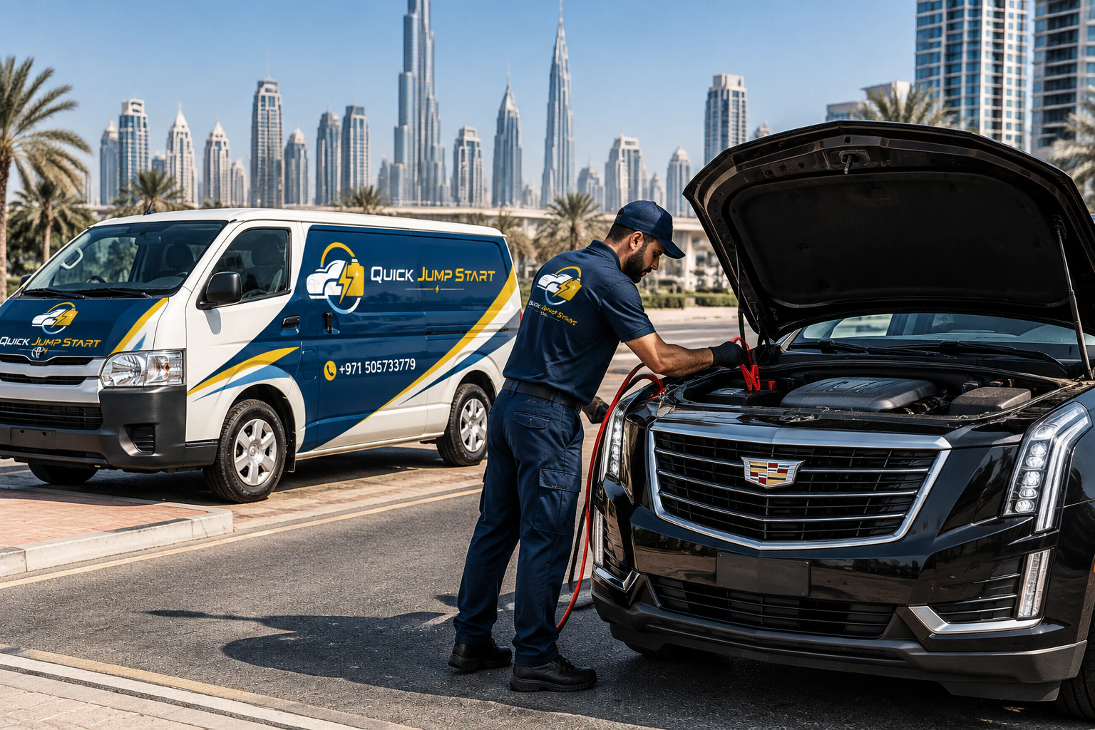 Cadillac jump start service in Dubai