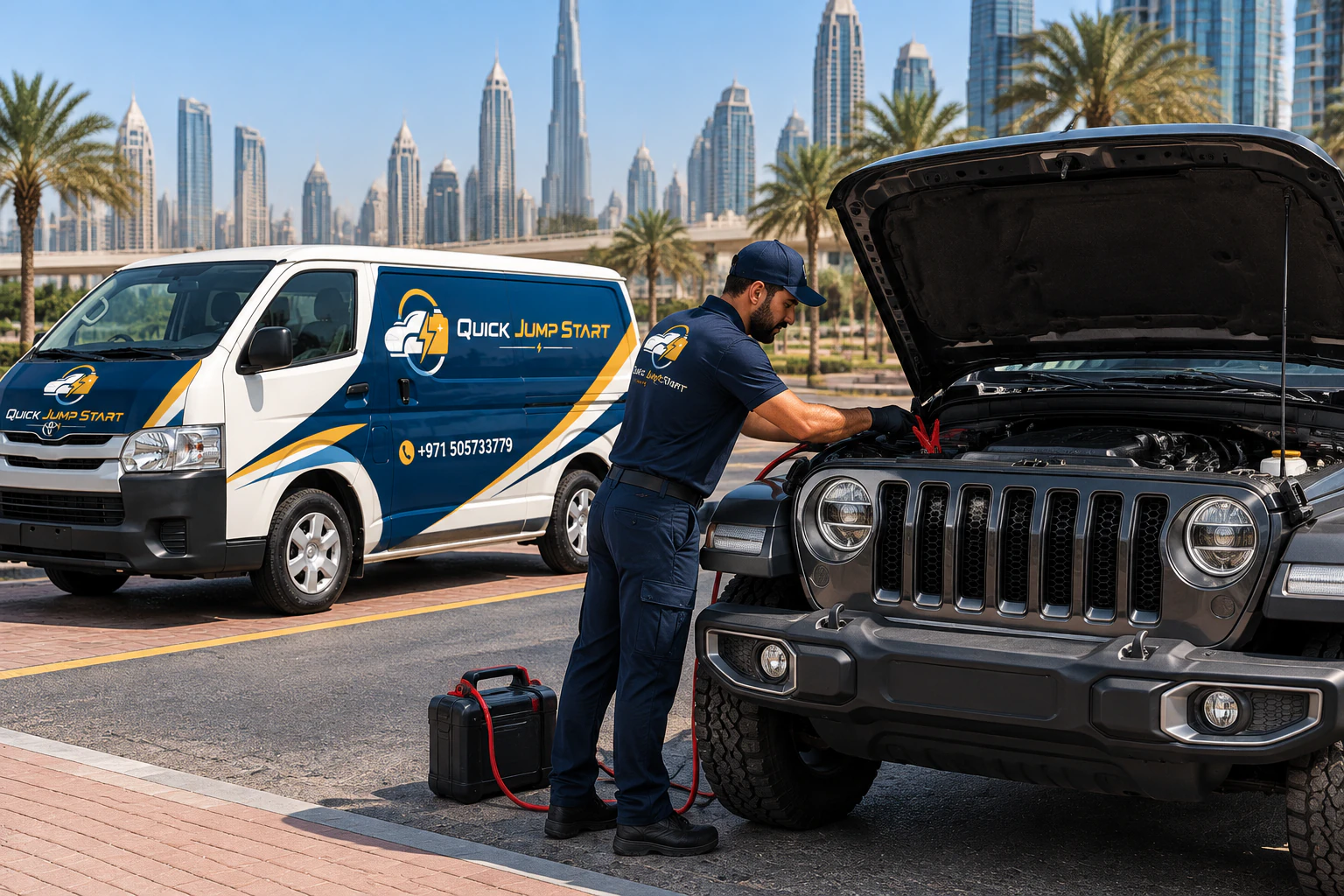 Jeep jump start service in Dubai