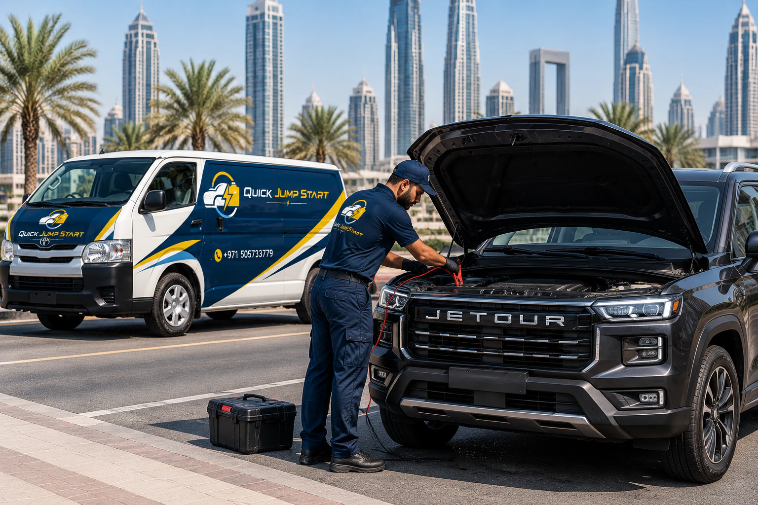 Jetour jump start service in Dubai