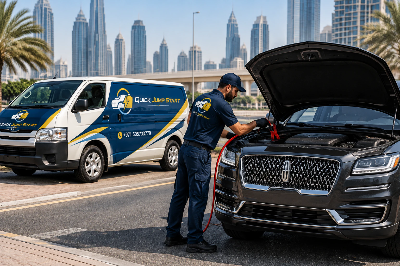 Lincoln jump start service in Dubai