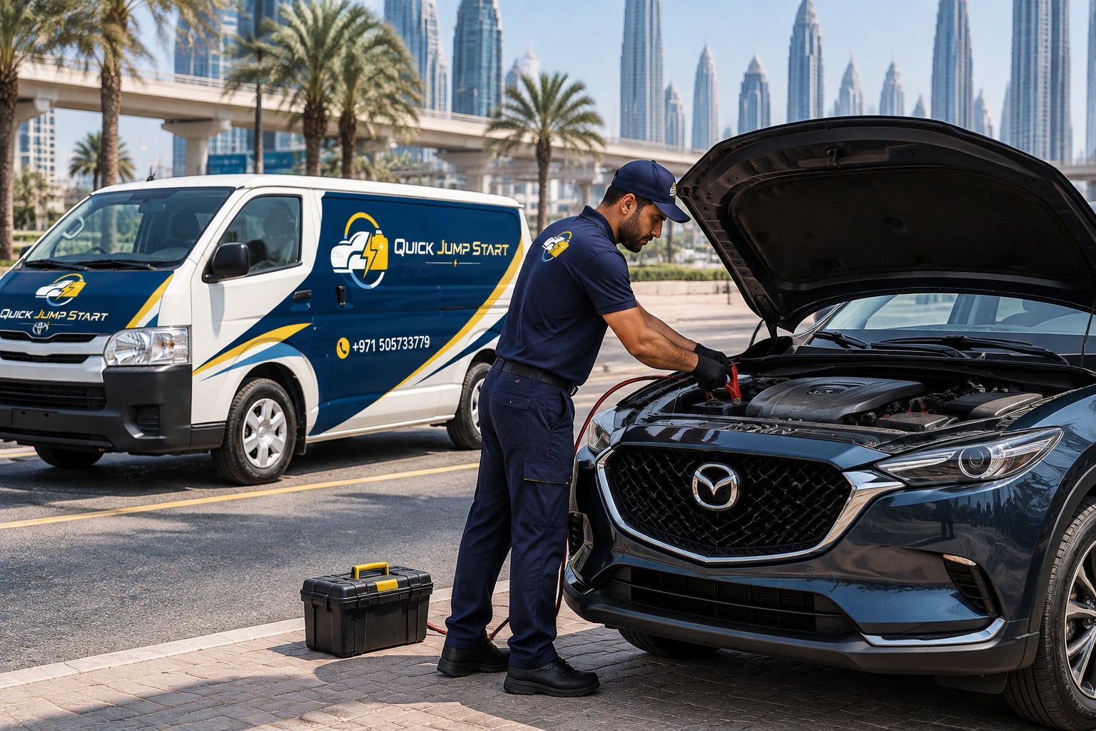 Mazda jump start service in Dubai