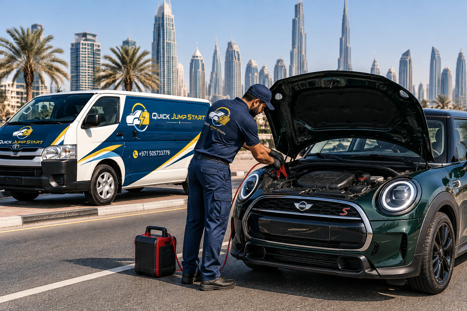 MINI Cooper jump start service in Dubai