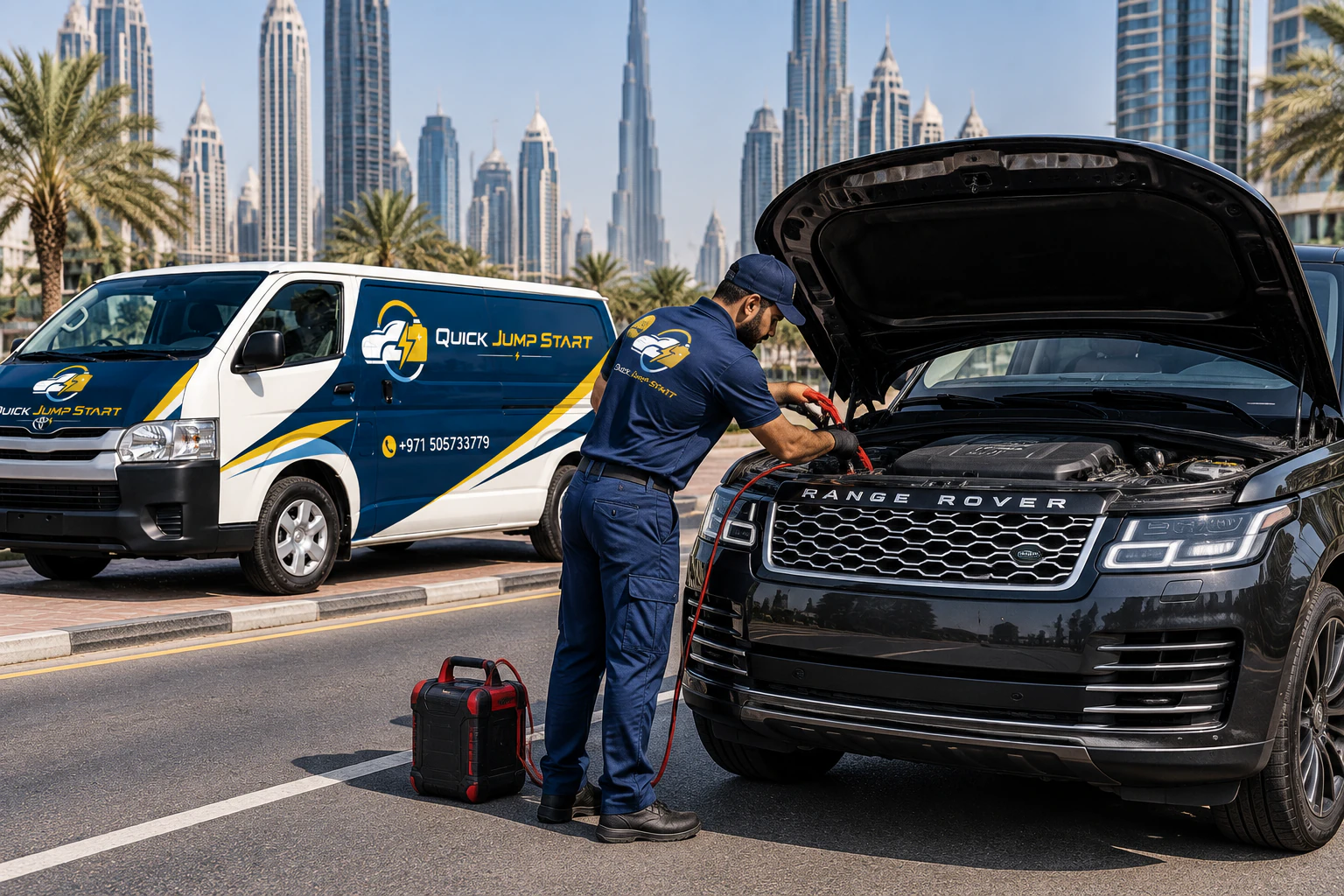 Range Rover jump start service in Dubai