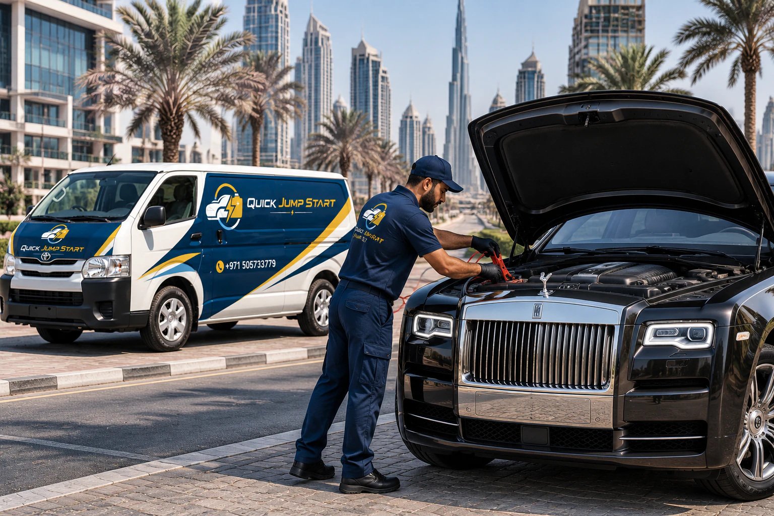 Rolls-Royce Phantom jump start service in Dubai